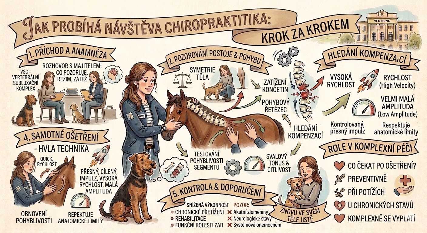 Veterinární chiropraxe: co se skutečně děje při ošetření